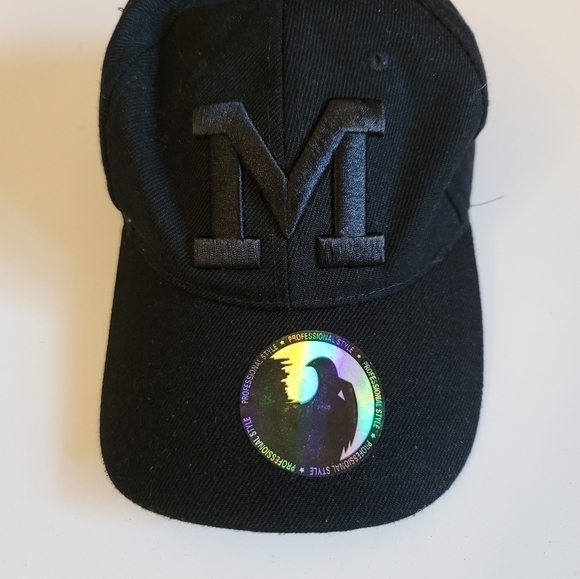 MICHIGAN WOLVERINES BLACK ADJUSTABLE HAT - Picture 2 of 9